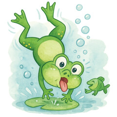 funny-frog-forky-forky-diving-flip-in-pond-watercolor-png