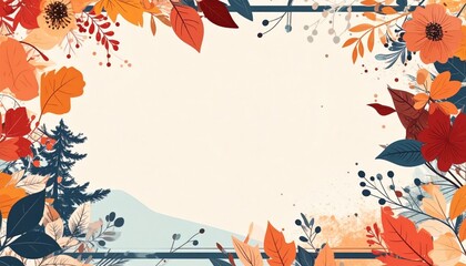 Obraz premium Autumn floral arrangement natural setting graphic design vibrant colors aesthetic viewpoint seasonal theme