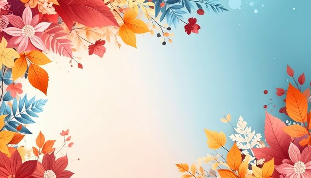 Autumn leaves decoration nature floral background fall season vibrant colors artistic design