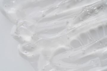 Glossy Gel Texture Background with Dewy Droplets Perfect for Skincare Ads, Hydrating Serum...