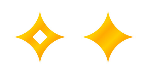 Set yellow golden sparkle star icon vector design