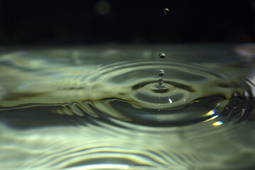Gouttes d'eau dans un bassin aquarium