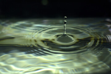 Gouttes d'eau dans un bassin aquarium