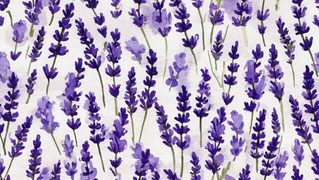 seamless watercolor pattern with lavender