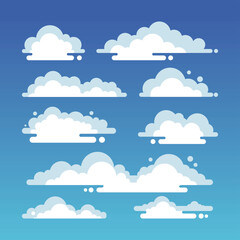 Flat clouds set 