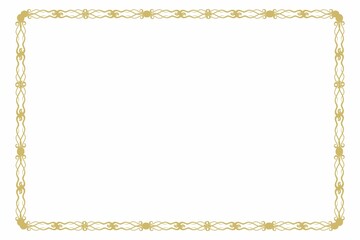 Golden frame isolated on white, Border frame, corner frame