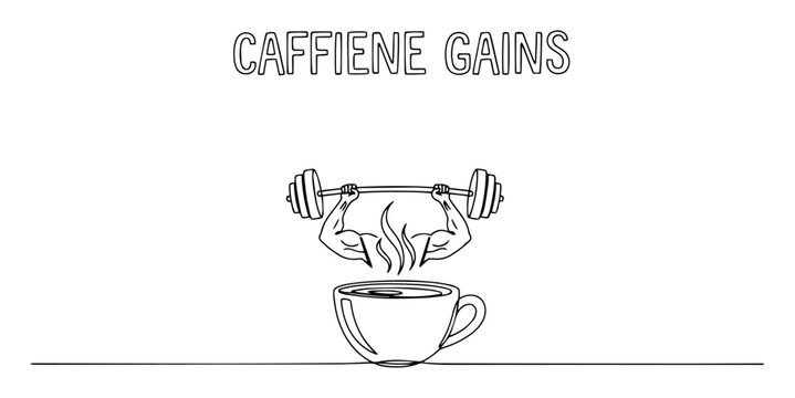caffeine gains funny coffee pun for gym and fitness workout
