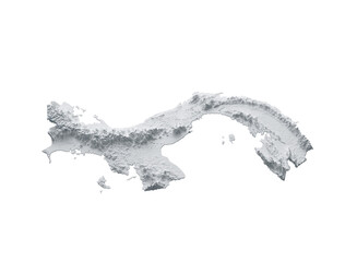 Fototapeta premium Panama Map Gray And White Shaded Relief Textured Map On White Background 3D Illustration