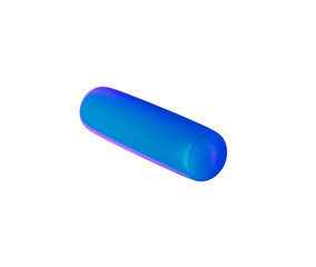 3D Glossy blue minus symbol with a modern, sleek and minimalistic design. 3d illustration