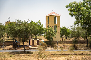 Bell tower in an abandoned church in rural Eritrea