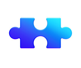Fototapeta premium A glowing blue puzzle piece with smooth edges and a futuristic design. 3D illustration