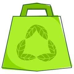 Green recycle bag Isolated on transparent background