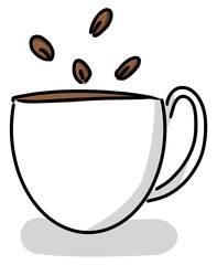 coffee cup icon isolated on transparent background.