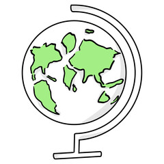 globe illustration isolated on transparent png.