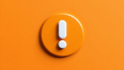3D Render of an Exclamation Mark  Attention-Grabbing Design Element