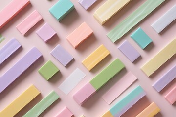 Neatly arranged pastel rectangle strips in soft tones with modern minimal style