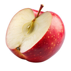 Fresh cut gala apple fruit close up healthy food nutrition vitamins diet on transparent background.