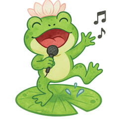 funny-frog-forky-forky-singing-contest-on-lotus-leaf-watercolor
