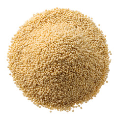 Buy organic couscous grains for healthy eating and cooking recipes on transparent background.