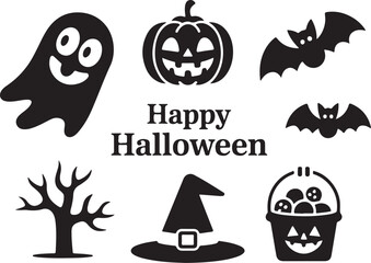Halloween Pumpkin Bat Ghost SVG

