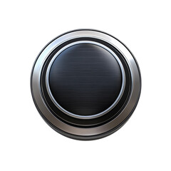 Round metallic button with a smooth surface designed for modern applications cutout isolated on transparent background, cutout png