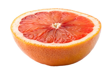 Fresh half blood orange citrus fruit healthy food sweet juice vitamin c on transparent background.