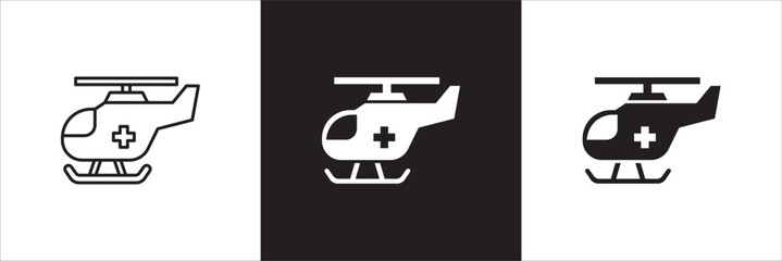 Ambulance helicopter icon. Emergency help ambulance icon. First aid rescue vehicle symbol. Icon symbol compatible for ambulance, emergency help, rescue, hospital car. Vector illustration. © great19