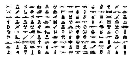 big nautical marine icons bundle vector silhouette set