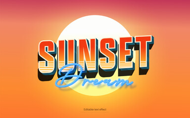 Vintage Sunset Text Effect for Illustrator