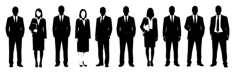 business people silhouette set group of professionals vector