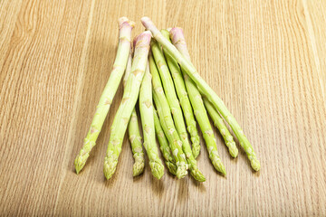 Raw green uncooked asparagus sprout