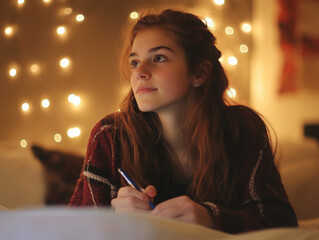 young journalist girl