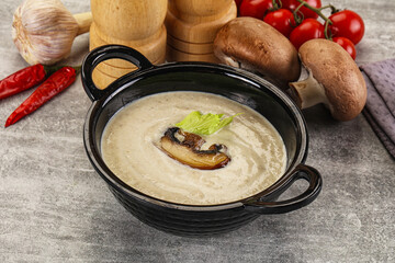 Delicous mushroom champignon cream soup