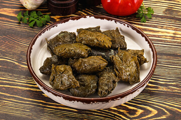 Stuffed dolma - meat in grape leaves
