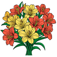 Aesthetic Bunch of Flowers Vector Graphic