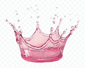 realistic 3d dynamic clean water splash in crown style  isolated on transparent background