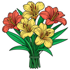 Aesthetic Bunch of Flowers Vector Graphic