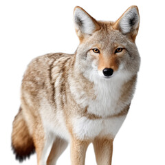 Fototapeta premium Detailed Portrait of a Coyote in a Natural Setting with Sharp Focus and Bright Eyes Capturing Wild Animal Beauty