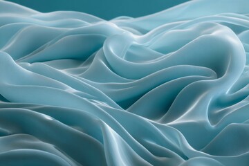 Obraz premium Blue fabric waves create smooth texture background. Soft silk folds add elegant style. Ideal for fashion or design themes.