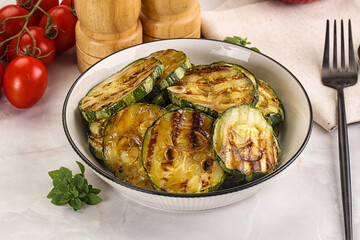 Vegan cuisine Grilled zucchini slices