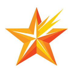 Obraz premium Abstract geometric starburst with orange and yellow gradients