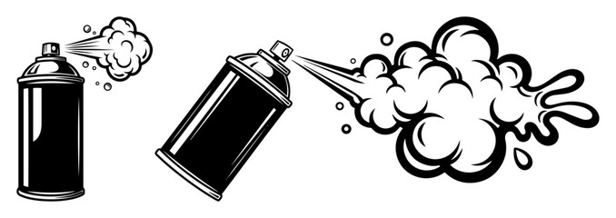 graffiti spray can vector illustration set © Camel