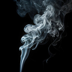 close up of emitting smoke against black background