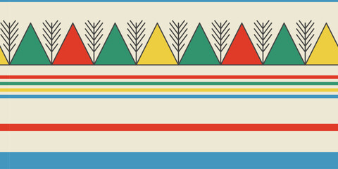 Abstract arabic pattern with colorful triangles and line elements. Traditional saudi ornament. Vector