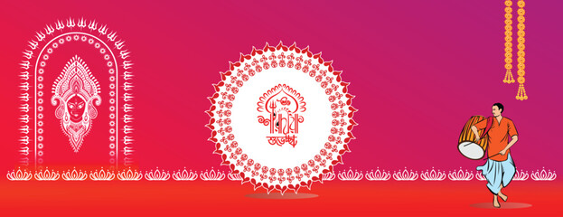 Durga puja celebration poster and banner design