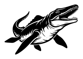 mosasaurus marine reptile predator vector logo