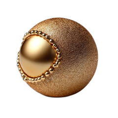 Elegant golden sphere with intricate texture and glossy finish, perfect for luxury designs and artistic compositions