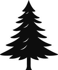 Obraz premium christmas tree line art vector illustration transparent background