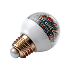 Innovative Light Bulb with Transparent Design and Intricate Circuitry for Modern Technology Themes in Stock Photos