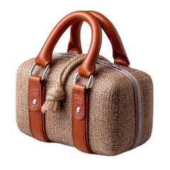 Stylish Vintage Handbag with Brown Leather Handles and Unique Textured Finish for Fashion Enthusiasts